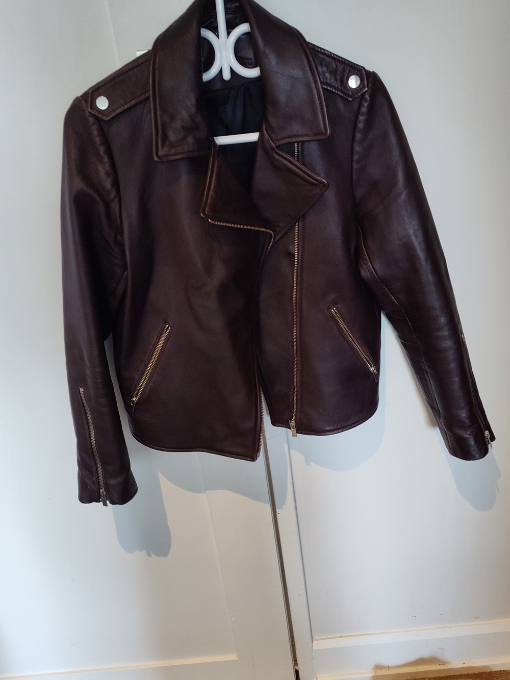 Women's brown Comptoir des Cotonniers leather Jacket - Picture 1 of 5